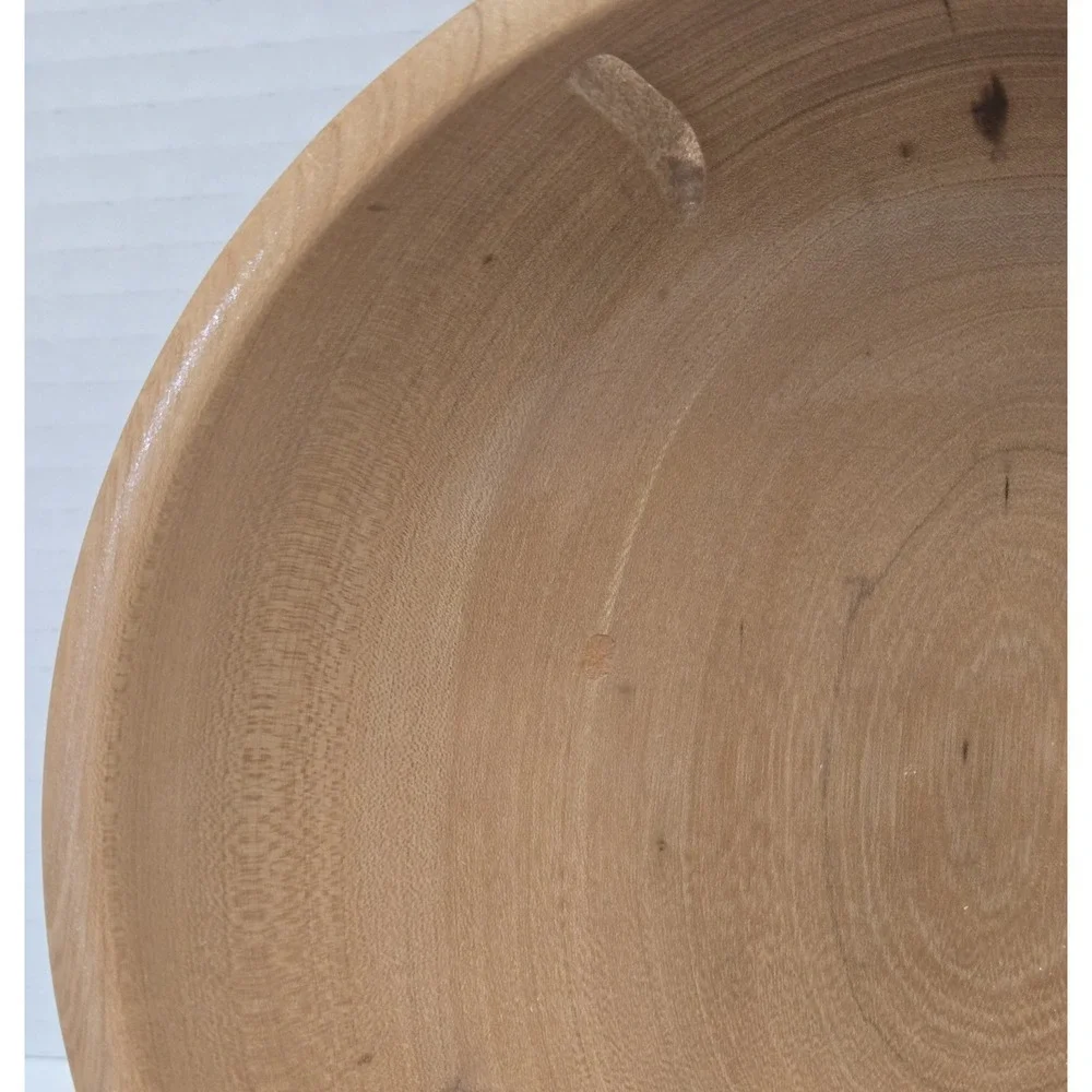 Vtg J. Anderson Hand-Turned Elm Wood Bowl 7